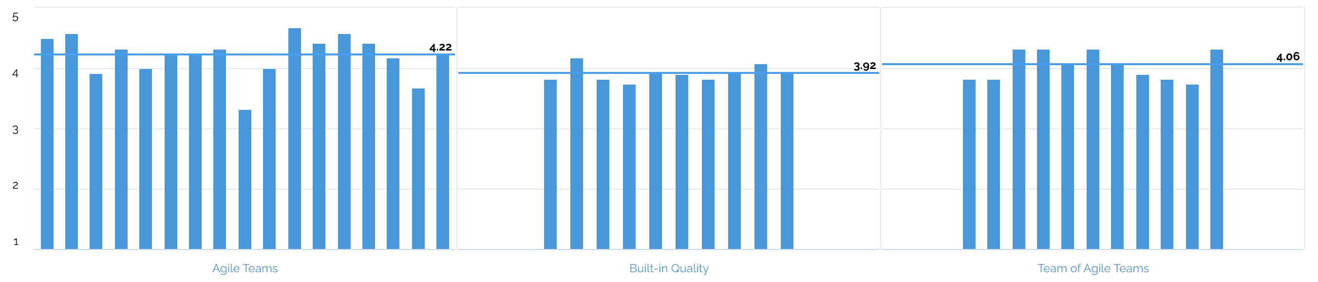 Team and Technical Agility Assessment results (aggregate view)