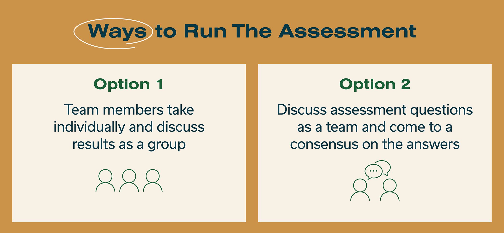Ways to run the assessment graphic
