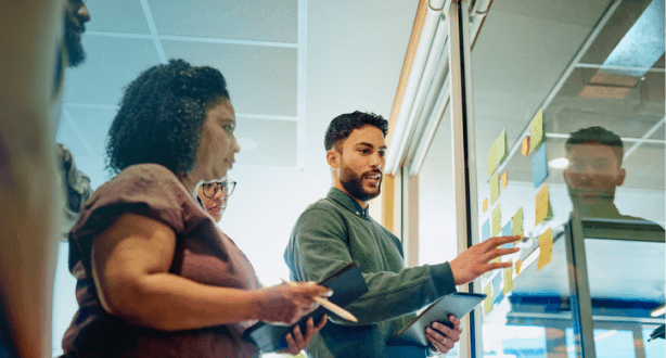 Project manager guiding a roadmapping session